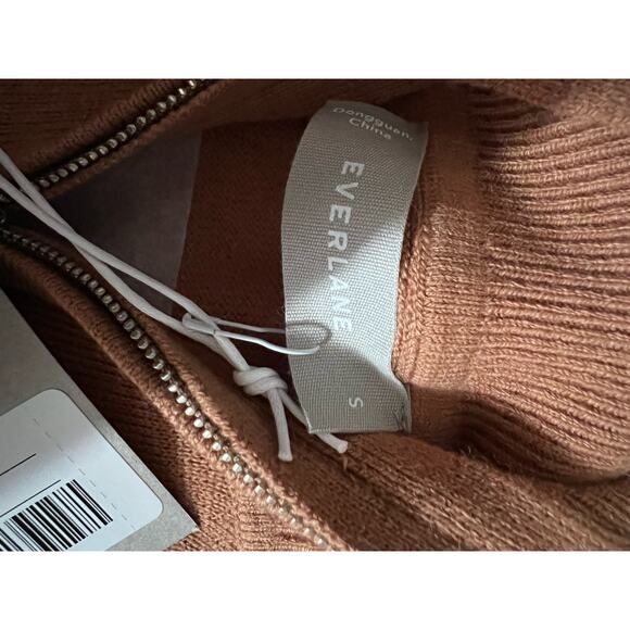 NWT Everlane Women's Luxe Merino Wool Half-Zip Sweater Tawny Brown Size S - Picture 11 of 11